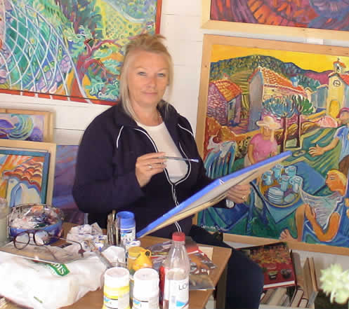 Christina painting...